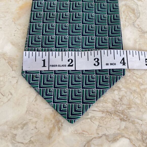 Vintage Aquascutum of London 100% Silk Tie Geometric Print - Picture 9 of 9